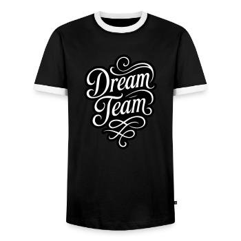 Équipe de rêve - T-shirt contrasté Homme - noir/blanc - Devant - AI Model Female 172 light (172cm) & AI Model Male 178 light (178cm)