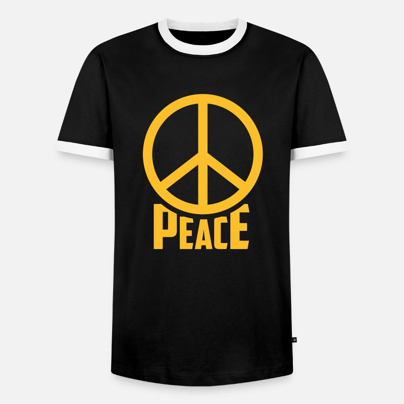 peace - Men's Ringer Shirt - black/white