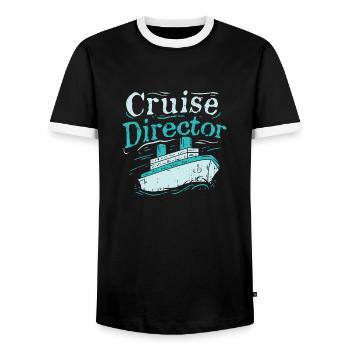 Directeur de croisière Croisières Croisières - T-shirt contrasté Homme - noir/blanc - Devant - AI Model Female 172 light (172cm) & AI Model Male 178 light (178cm)