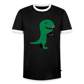 Funny Table Tennis Dinos - T-shirt contrasté Homme - noir/blanc - Devant - AI Model Female 172 light (172cm) & AI Model Male 178 light (178cm)