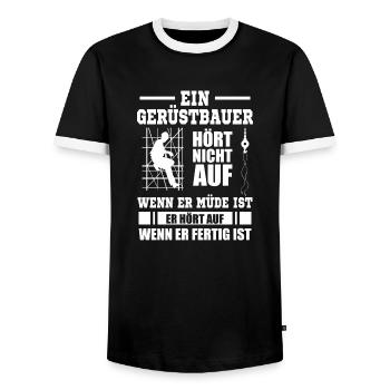 Ein Gerüstbauer hört nicht auf Geschenk Gerüster - Männer Kontrast-T-Shirt - Schwarz/Weiß - Vorne - AI Model Female 172 light (172cm) & AI Model Male 178 light (178cm)