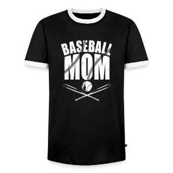 Baseball Mom - Männer Kontrast-T-Shirt - Schwarz/Weiß - Vorne - AI Model Female 172 light (172cm) & AI Model Male 178 light (178cm)