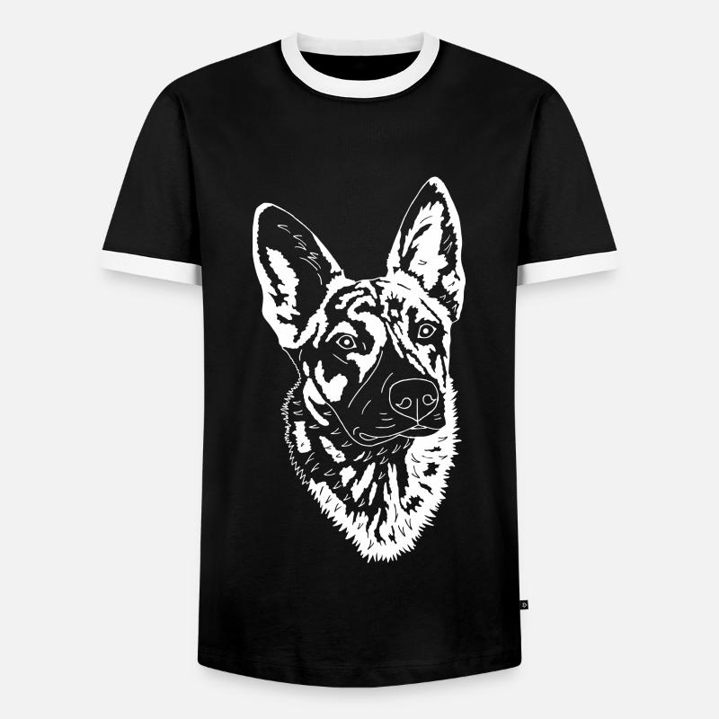 Holländischer Schäferhund - Männer Kontrast-T-Shirt - Schwarz/Weiß