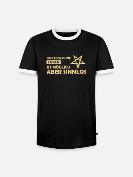 ein leben ohne satan - Männer Kontrast-T-Shirt - Schwarz/Weiß