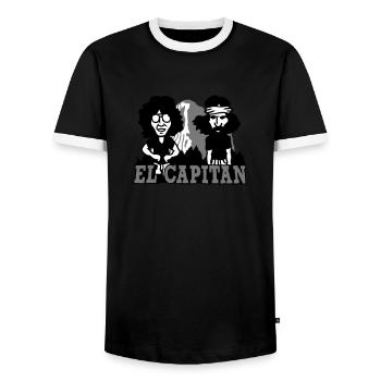 El Capitan Yosemite Valley - Men's Ringer Shirt - black/white - Front - AI Model Female 172 light (172cm) & AI Model Male 178 light (178cm)