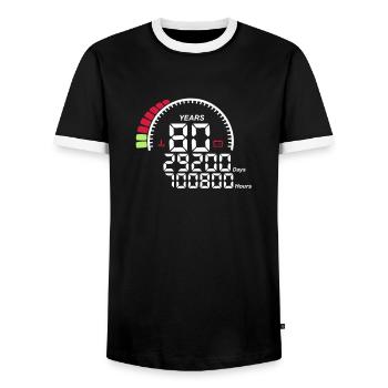Gegen Jubiläum Jahre 80 Jahre - Männer Kontrast-T-Shirt - Schwarz/Weiß - Vorne - AI Model Female 172 light (172cm) & AI Model Male 178 light (178cm)