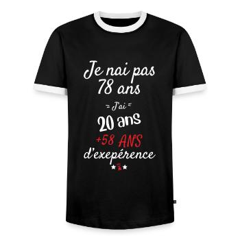 I Don't Have 78 Year Old Birthday Present - Men's Ringer Shirt - black/white - Front - AI Model Female 172 light (172cm) & AI Model Male 178 light (178cm)