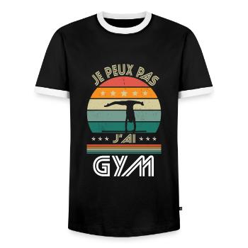 I Can't I Have Gym - Turner-Geschenkidee - Männer Kontrast-T-Shirt - Schwarz/Weiß - Vorne - AI Model Female 172 light (172cm) & AI Model Male 178 light (178cm)