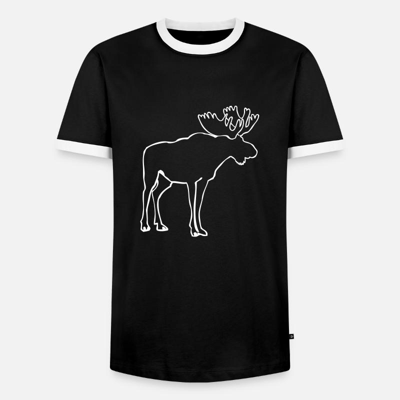 Elch - Moose - Elk - Männer Kontrast-T-Shirt - Schwarz/Weiß