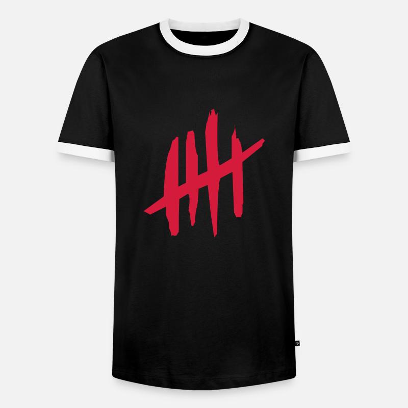 5 - Männer Kontrast-T-Shirt - Schwarz/Weiß