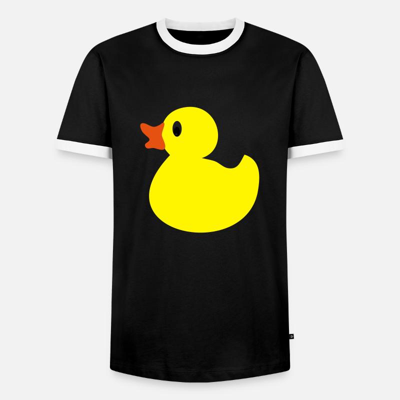 rubber duck - Men's Ringer Shirt - black/white