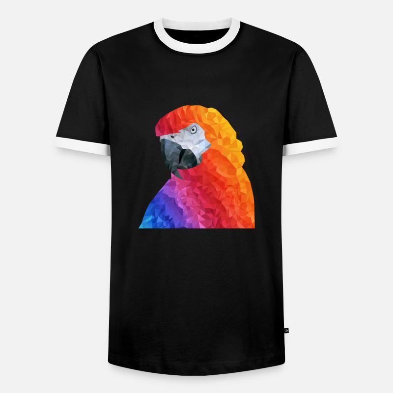 Papagei - Männer Kontrast-T-Shirt - Schwarz/Weiß