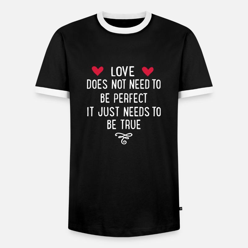Liebe - Männer Kontrast-T-Shirt - Schwarz/Weiß