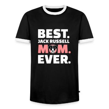 Jack Russell - Männer Kontrast-T-Shirt - Schwarz/Weiß - Vorne - AI Model Female 172 light (172cm) & AI Model Male 178 light (178cm)