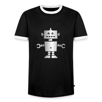 Roboter - Männer Kontrast-T-Shirt - Schwarz/Weiß - Vorne - AI Model Female 172 light (172cm) & AI Model Male 178 light (178cm)