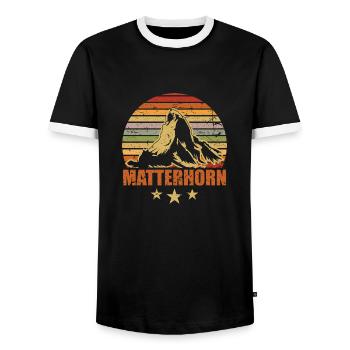 Matterhorn BytheManzanitas - Männer Kontrast-T-Shirt - Schwarz/Weiß - Vorne - AI Model Female 172 light (172cm) & AI Model Male 178 light (178cm)