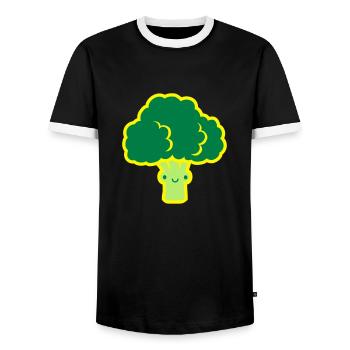 Sweet little broccoli - Men's Ringer Shirt - black/white - Front - AI Model Female 172 light (172cm) & AI Model Male 178 light (178cm)
