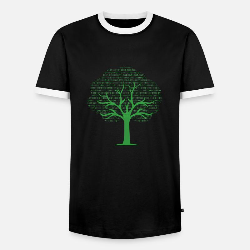 Binary Tree... Programmeurs & Nerd - T-shirt contrasté Homme - noir/blanc