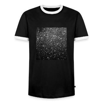 Funkelnder schwarzer Glitter - Männer Kontrast-T-Shirt - Schwarz/Weiß - Vorne - AI Model Female 172 light (172cm) & AI Model Male 178 light (178cm)