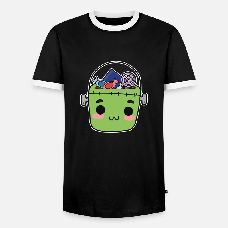 Süßes oder Saures Süßigkeiten - Männer Kontrast-T-Shirt - Schwarz/Weiß
