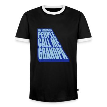 People Call Me Grandpa - Men's Ringer Shirt - black/white - Front - AI Model Female 172 light (172cm) & AI Model Male 178 light (178cm)