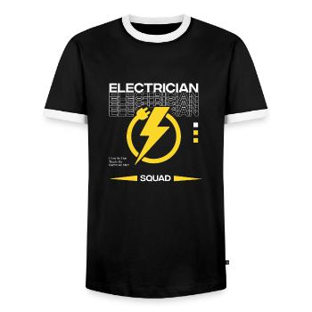 Circuits de tension Electro Electro Electrician - T-shirt contrasté Homme - noir/blanc - Devant - AI Model Female 172 light (172cm) & AI Model Male 178 light (178cm)