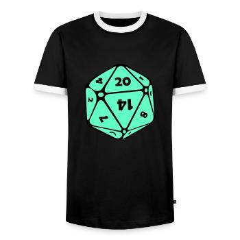 Cube - Men's Ringer Shirt - black/white - Front - AI Model Female 172 light (172cm) & AI Model Male 178 light (178cm)