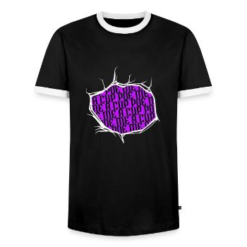 livre dragon cite happy art féminin - T-shirt contrasté Homme - noir/blanc - Devant - AI Model Female 172 light (172cm) & AI Model Male 178 light (178cm)