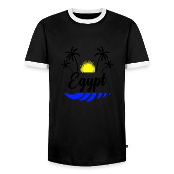 Égypte - T-shirt contrasté Homme - noir/blanc - Devant - AI Model Female 172 light (172cm) & AI Model Male 178 light (178cm)