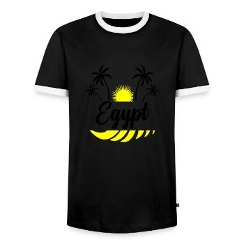 Égypte - T-shirt contrasté Homme - noir/blanc - Devant - AI Model Female 172 light (172cm) & AI Model Male 178 light (178cm)
