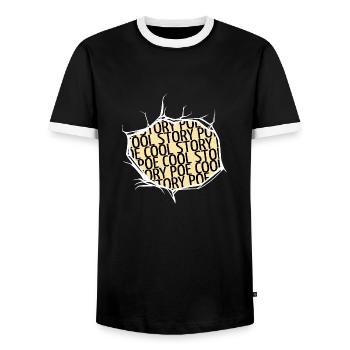 Book Keeper Book Connoisseur Books Lover Readers - Men's Ringer Shirt - black/white - Front - AI Model Female 172 light (172cm) & AI Model Male 178 light (178cm)