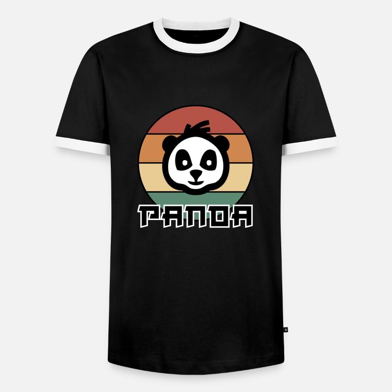 Retro Panda - Men's Ringer Shirt - black/white