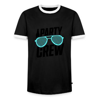 Équipe de fête - T-shirt contrasté Homme - noir/blanc - Devant - AI Model Female 172 light (172cm) & AI Model Male 178 light (178cm)