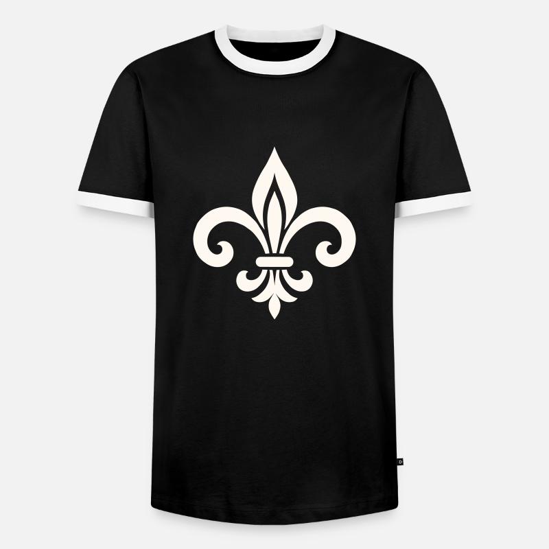 Fleur de Lis - Männer Kontrast-T-Shirt - Schwarz/Weiß
