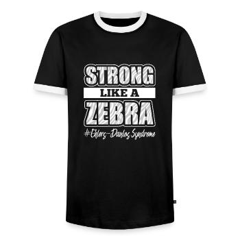 Strong like a Zebra Ehlers-Danlos syndrome - Männer Kontrast-T-Shirt - Schwarz/Weiß - Vorne - AI Model Female 172 light (172cm) & AI Model Male 178 light (178cm)