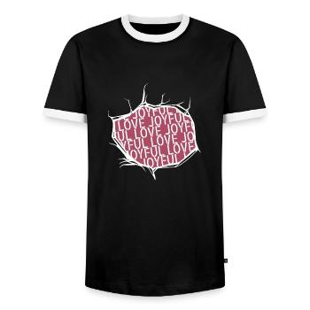 gift love experiencing joy passion happiness - Männer Kontrast-T-Shirt - Schwarz/Weiß - Vorne - AI Model Female 172 light (172cm) & AI Model Male 178 light (178cm)
