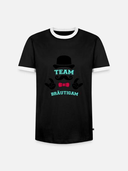 Team Groom - Men's Ringer Shirt - black/white
