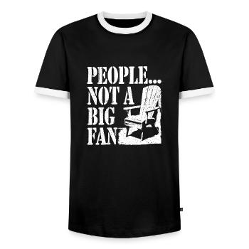 Better to keep to yourself - Men's Ringer Shirt - black/white - Front - AI Model Female 172 light (172cm) & AI Model Male 178 light (178cm)