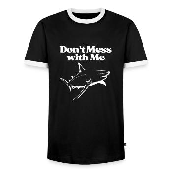 Don’t Mess with Me - Men's Ringer Shirt - black/white - Front - AI Model Female 172 light (172cm) & AI Model Male 178 light (178cm)