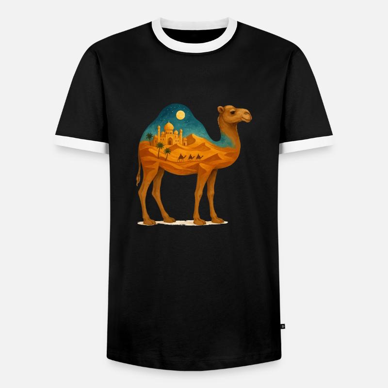 kamel wueste - Männer Kontrast-T-Shirt - Schwarz/Weiß