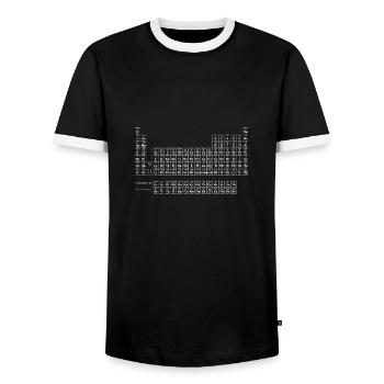 blanc Tableau périodique - T-shirt contrasté Homme - noir/blanc - Devant - AI Model Female 172 light (172cm) & AI Model Male 178 light (178cm)