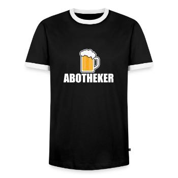 Abotheker - Männer Kontrast-T-Shirt - Schwarz/Weiß - Vorne - AI Model Female 172 light (172cm) & AI Model Male 178 light (178cm)