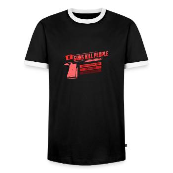 Weapons gun fool I love gun gun gifts - Men's Ringer Shirt - black/white - Front - AI Model Female 172 light (172cm) & AI Model Male 178 light (178cm)