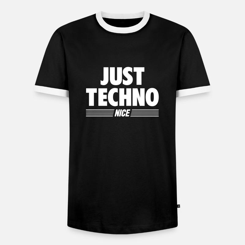 Just techno - Men's Ringer Shirt - black/white