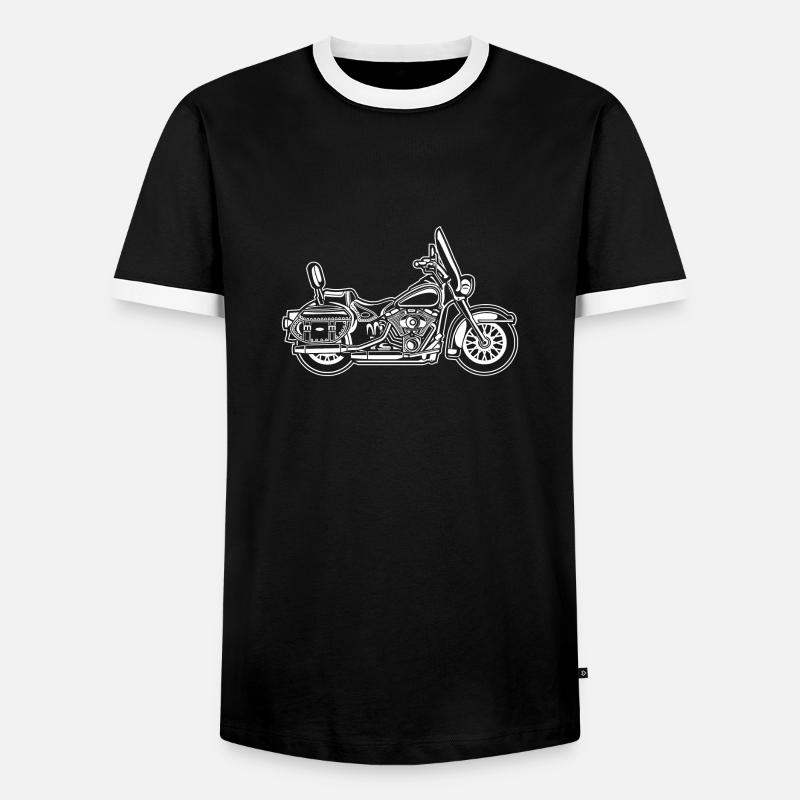Chopper / motorcycle 06_white - Men's Ringer Shirt - black/white