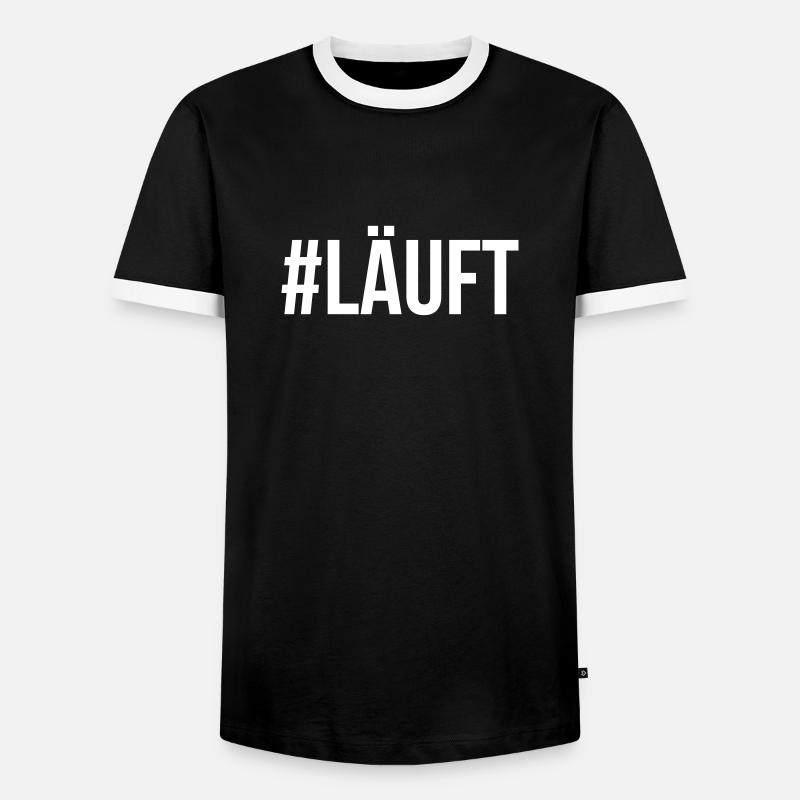 #LÄUFT - Männer Kontrast-T-Shirt - Schwarz/Weiß