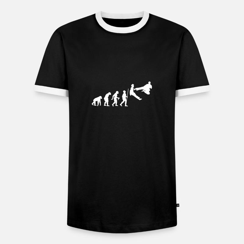 Evolution Graphic to Fly Kick - Männer Kontrast-T-Shirt - Schwarz/Weiß