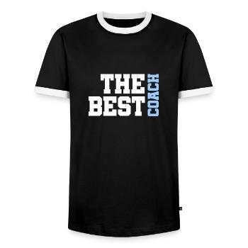 The best Coach - Le meilleur entraîneur - T-shirt contrasté Homme - noir/blanc - Devant - AI Model Female 172 light (172cm) & AI Model Male 178 light (178cm)