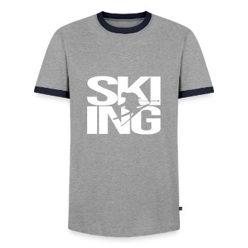 ski - T-shirt contrasté Homme - gris/marine  - Devant - AI Model Female 172 light (172cm) & AI Model Male 178 light (178cm)