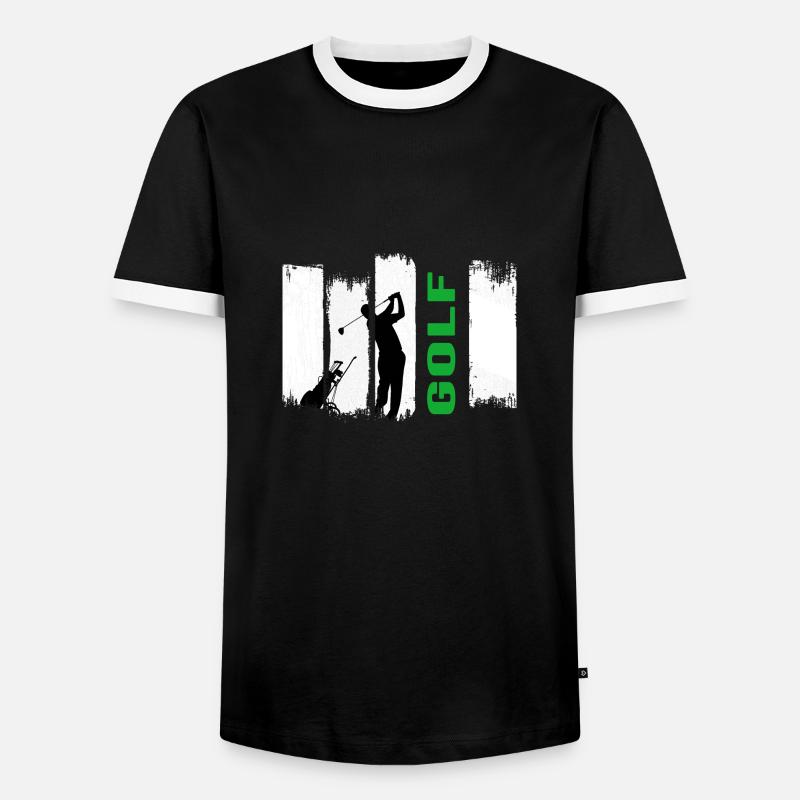 Golf Golfer Golf Course - T-shirt contrasté Homme - noir/blanc